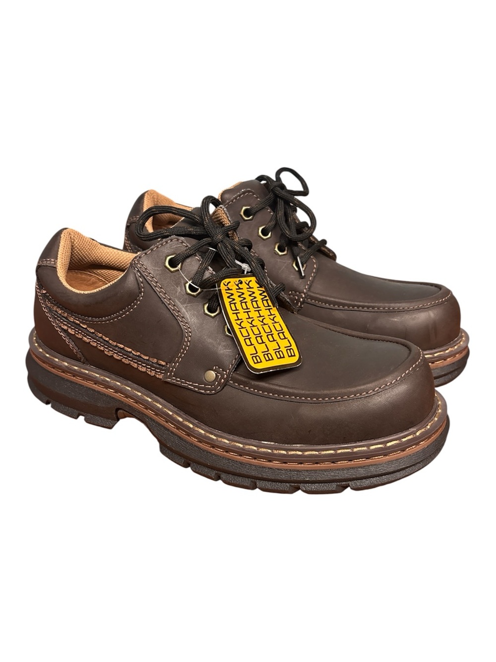 BlackHawk Mens Rugged Oxford Style Shoes Size 8.5 Moc Toe Lace-Up Brown NWT